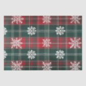 エレガントクリスマスレッドとグリーンの雪片 薄葉紙 (正面)