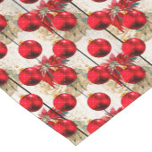 エレガントクリスマスレッドバウブル&ポインセチア模様 ショートテーブルランナー (コーナー)