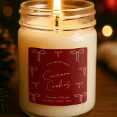 エレガントクリスマスレッド&ホワイト弓キャンドル スクエアシール