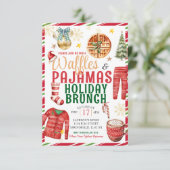 エレガントクリスマスワッフルパジャマスホリデーブランチ 招待状 (スタンド正面)