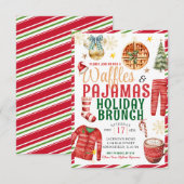 エレガントクリスマスワッフルパジャマスホリデーブランチ 招待状 (正面/裏面)