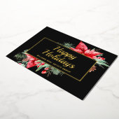 エレガントクリスマス企業のの挨拶金ゴールド 箔シーズンカード (回転した状態)