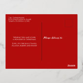 エレガントクリスマス写真スノーフレーク 箔シーズンポストカード (裏面)