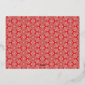 エレガントクリスマス写真名地形金ゴールド赤 箔シーズンカード (裏面)