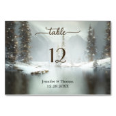 エレガントクリスマス冬のテーブル番号カード テーブルナンバー (正面)