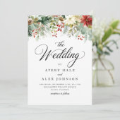 エレガントクリスマス冬の水の色結婚の 招待状 (スタンド正面)