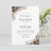 エレガントクリスマス冬の水の色結婚の 招待状 (スタンド正面)