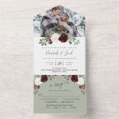 エレガントクリスマス冬の結婚写真 オールインワン招待状 (内側)