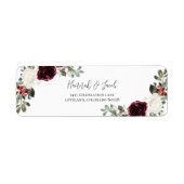 エレガントクリスマス冬の結婚式差出人住所 ラベル (正面)