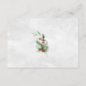 エレガントクリスマス冬の結婚式詳細の囲い エンクロージャーカード (裏面)