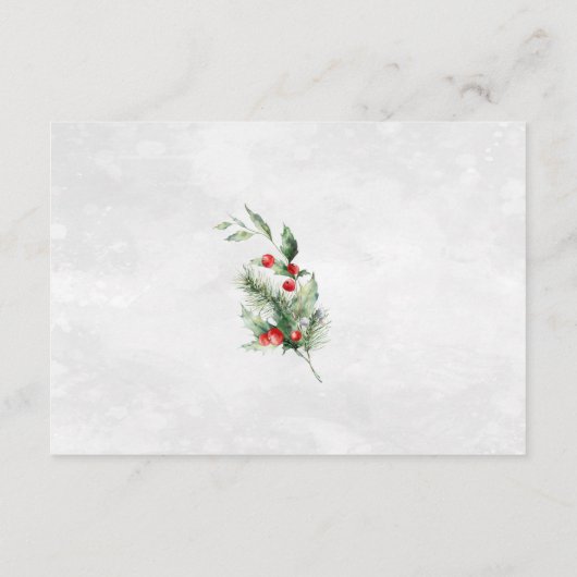 エレガントクリスマス冬の結婚式詳細の囲い エンクロージャーカード (裏面)