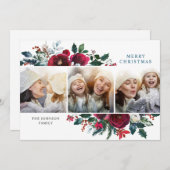 エレガントクリスマス冬の花3写真あいさつ シーズンカード (正面/裏面)