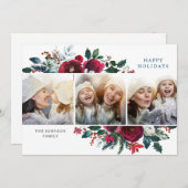 エレガントクリスマス冬の花3写真あいさつ シーズンカード (正面/裏面)