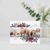 エレガントクリスマス冬の花3写真あいさつ ポストカード (スタンド正面)