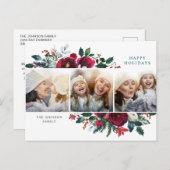 エレガントクリスマス冬の花3写真あいさつ ポストカード (正面/裏面)