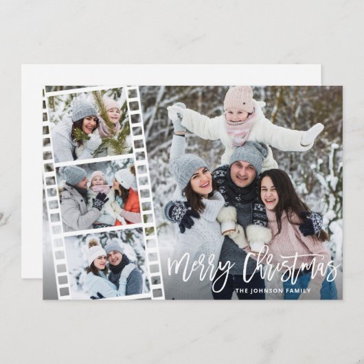 エレガントクリスマス冬の花4写真あいさつ シーズンカード (正面/裏面)