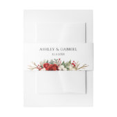 エレガントクリスマス冬フローラ 招待状ベリーバンド (正面例)