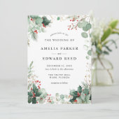 エレガントクリスマス冬季の結婚式 招待状 (スタンド正面)