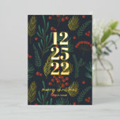 エレガントクリスマス冬植物園 箔シーズンカード (立ち正面)