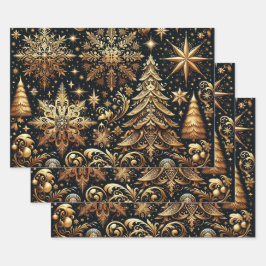 エレガントクリスマス包装紙 ラッピングペーパーシート