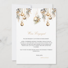 エレガントクリスマス婚約告知カード 案内状