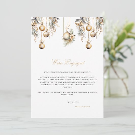 エレガントクリスマス婚約告知カード 案内状 (スタンド正面)