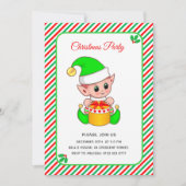 エレガントクリスマス小妖精や小人パーティー 招待状 (正面)