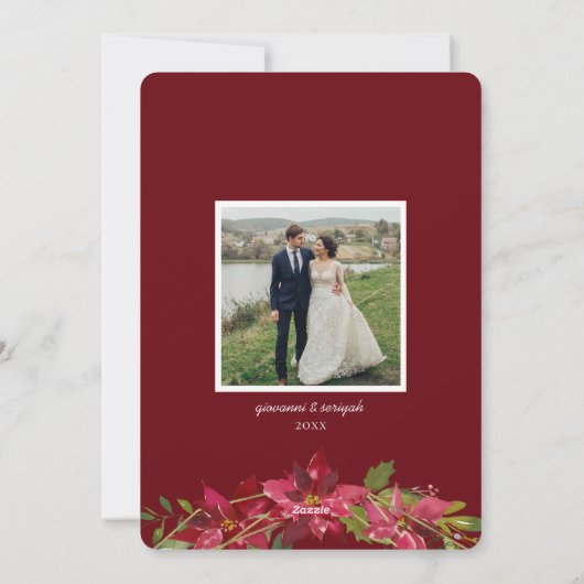 エレガントクリスマス幾何学的リースホリデーフォト シーズンカード (裏面)