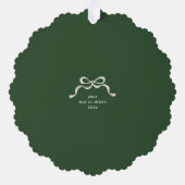 エレガントクリスマス弓フォトオーナメント オーナメントカード (裏面)