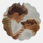 エレガントクリスマス弓フォトオーナメント オーナメントカード (正面)