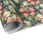 エレガントクリスマス応援キャンディキャネスボウ ラッピングペーパー (ロールコーナー)