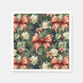 エレガントクリスマス応援キャンディキャネス&ボウズ スタンダードカクテルナプキン (正面)