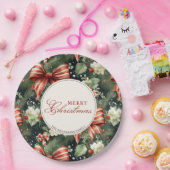 エレガントクリスマス応援キャンディーケーンボウカスタムズ ペーパープレート (パーティー)