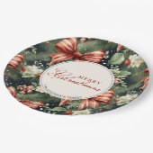 エレガントクリスマス応援キャンディーケーンボウカスタムズ ペーパープレート (アングル)