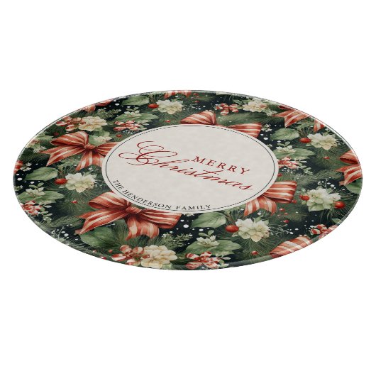 エレガントクリスマス応援パーソナライズされた カッティングボード (角)