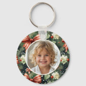 エレガントクリスマス応援パーソナライズされた キーホルダー (裏面)