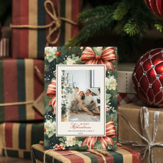 エレガントクリスマス応援パーソナライズされた シーズンカード