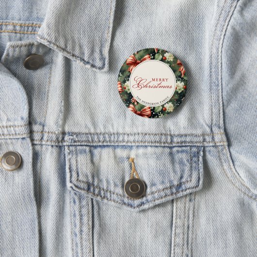 エレガントクリスマス応援パーソナライズされた 缶バッジ (インサイチュ)