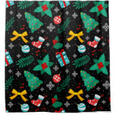 エレガントクリスマス抽象芸術パターン シャワーカーテン (正面)