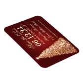 エレガントクリスマス日付金ゴールド赤を保存 マグネット (右側)