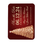 エレガントクリスマス日付金ゴールド赤を保存 マグネット (縦)