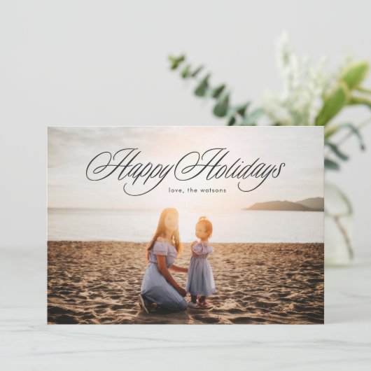 エレガントクリスマス書道写真幸せ シーズンカード (スタンド正面)