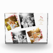 エレガントクリスマス植物コラージュの写真フレーム フォトブロック (正面)