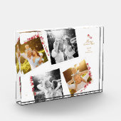 エレガントクリスマス植物コラージュの写真フレーム フォトブロック (左)