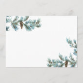 エレガントクリスマス水の色のピンコーン移動 案内状 (裏面)