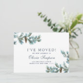 エレガントクリスマス水の色のピンコーン移動 案内状 (スタンド正面)