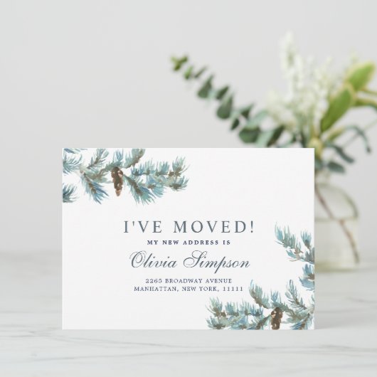 エレガントクリスマス水の色のピンコーン移動 案内状 (スタンド正面)