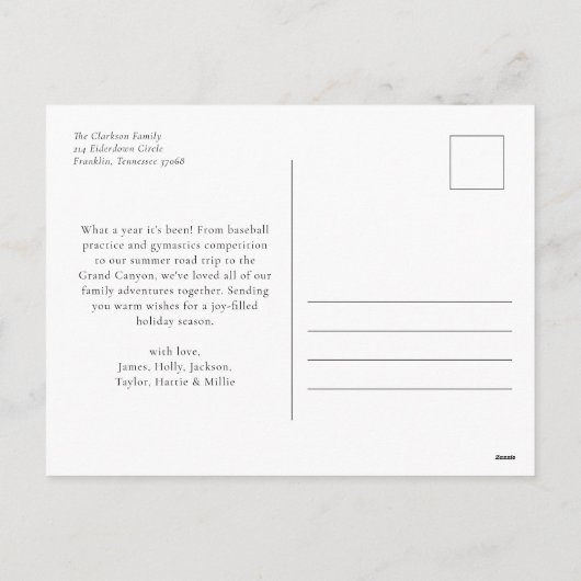 エレガントクリスマス水カラーオーナメント シーズンポストカード (裏面)