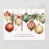 エレガントクリスマス水カラーオーナメント シーズンポストカード (正面)