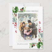 エレガントクリスマス水彩植物写真 シーズンカード (正面)